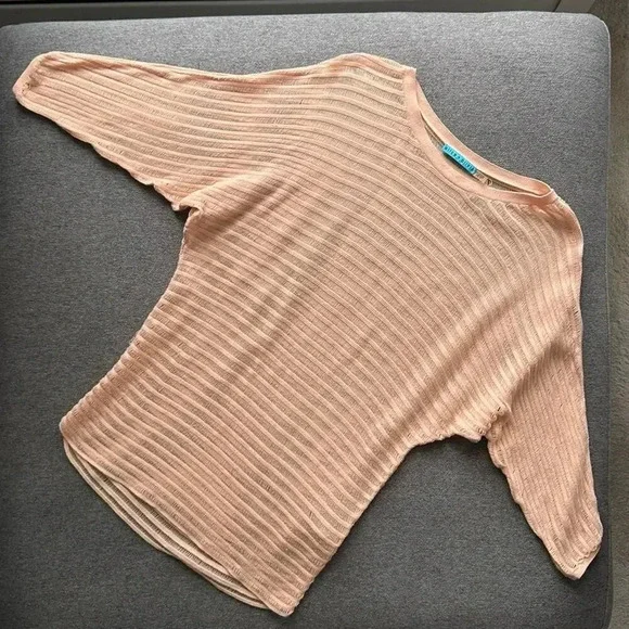 Alice + Olivia Blush Pink Sheer Lightweight Blouse Top - Picture 2 of 7